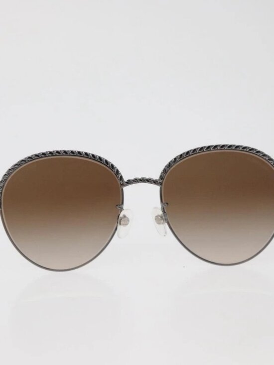CHANEL Sunglasses metal Silver CC Auth 176091A main image 8